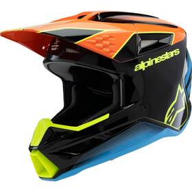 8301625-1455-l Alpinestars Youth Supertech M3 Helmet - Fray Black/orange/yellow Large