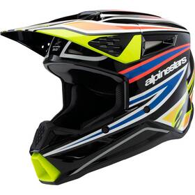 8302025-1574-m Alpinestars Youth Supertech M3 Helmet Wurx - Black/yellow/blue/red Medium