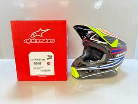 8302025-1574-ys Alpinestars Youth Sm3 Helmet - Wurx Gloss Black/yellow Fluo/blue/red Small