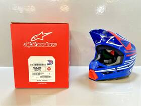8302025-7312-ym Alpinestars Youth Sm3 Helmet - Wurx Blue Red White Black Medium Mx Atv
