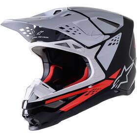8302922-1233-m Alpinestars Supertech M8 Helmet - Factory Black/white/red Medium