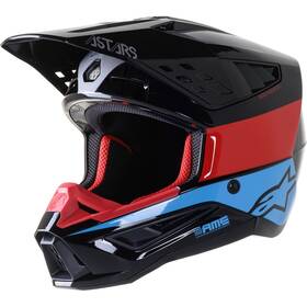 8303522-1377-2xl Alpinestars S-m5 Bond Helmet - Black/red/cyan Glossy 2xl