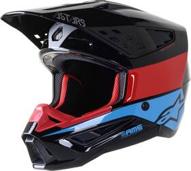8303522-1377-s Alpinestars S-m5 Bond Helmet Black/red/cyan Glossy Size Small