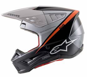 8304121-1242-m Alpinestars S-m5 Rayon Helmet Matte Blk/wht/orange Fluo Md