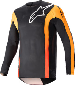 3761123-1041-md Alpinestars Mens Mx Offroad Techstar Sein Jersey Black Hot Orange Md