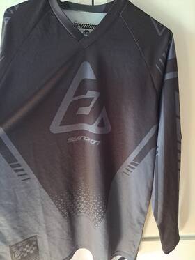 0409-2930-5152 Answer Racing Syncron Draft Jersey Charcoal/black Medium Dryfit Longsleeve