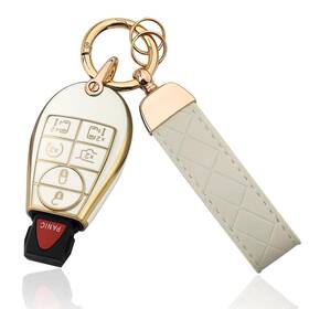 Aoks516k Aoocar For Tpu Key Fob Cover Compatible With 6 Button White Keychain