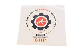 07803500 Ariens 6hp Engine Decal Nos
