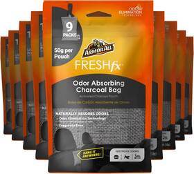 19460 Armor All Fresh Fx Charcoal Bag Deodorizer 9 Count - Black