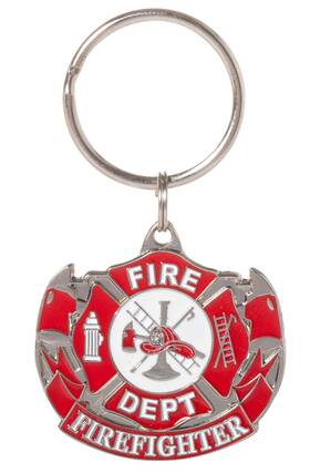 Jsw-36544 Artisan Owl Fire Department Emblem Maltese Cross Firefighter Metal One Size Multicolor