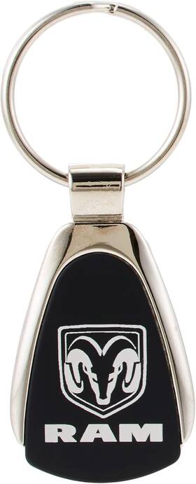 Au-tomotive Gold 718544218170 Tear Drop Metal Key Ring For Dodge Ram Black