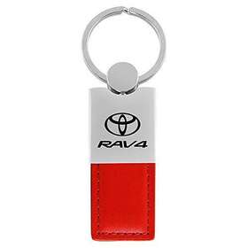 Kc1740.rav.red Au-tomotive Gold Toyota Rav4 Red Leather Key Ring Standard