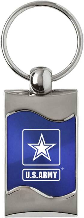 Kc3075-amry2blu Au-tomotive Gold Official Licensed For Us Army Reversed Rectangular Wave Blue