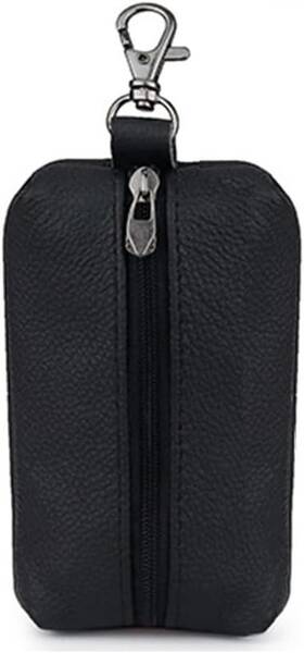 Auony 704630095626 Unisex Genuine Leather Key Case Wallet Pouch Bag 12 X 7 1.5 Cm Black