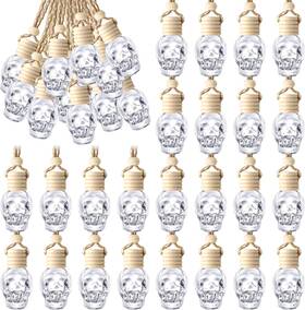 07005 Bbto 50 Pcs Hanging Car Air Freshener Diffuser Bottles Empty Glass Clear
