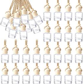 Fresheners-08401 Bbto 50 Pcs Hanging Car Air Freshener Diffuser Bottles Empty Glass Clear