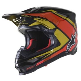 8300422-1549-xl Black Red Gold Sz Xl Alpinestars Supertech M10 Meta 2 Helmet