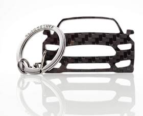 Bs-189 Blackstuff Carbon Fiber Keychain Keyring Ring Holder Compatible With Mustang Black