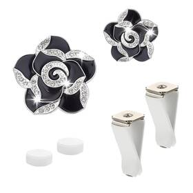 Vc-bkros1 Bling Car Decor 2 Pcs Air Freshener Vent Clip Set - Camellia Count Pack Of 1 Flower