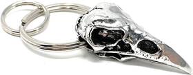 Bbk-05 Brand Bravo Bells Raven Skull Keychain - Pewter For Bikers Made In The