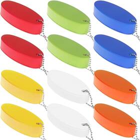 Locolo-248-2 Brand Locolo 12pcs Foam Floating Keychain Oval Shaped Key Ring
