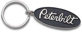 1437069 Brand Stubdl Peterbilt Black Oval Keychain 2 Inch Nickel Plated Zinc Key Fob Pb