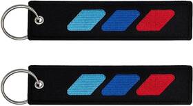 Brand Xnqdre 658359042860 Tri-color Tag Keychain With Key Ring Fit Compatible Toyota Blue Red