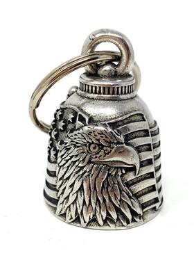 Bb-23 Bravo Bells Us Flag Eagle Bell - Biker Accessory Or Key Regular Silver