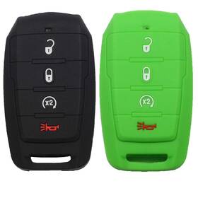 Btopars 784110480555 2pcs 4 Buttons Silicone Rubber Remote Smart Black Green