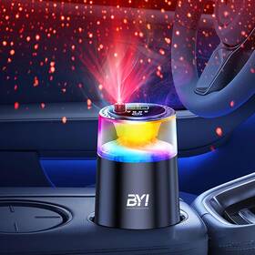 Byi 754297496779 Smart Car Air Freshener With Rgb Ambient Light Aroma Black