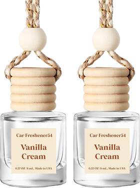 V54-vanilla C Classy Personalized Jewelry Car Air Freshener Hanging 2 Pack Vanilla Cream Diffuser For