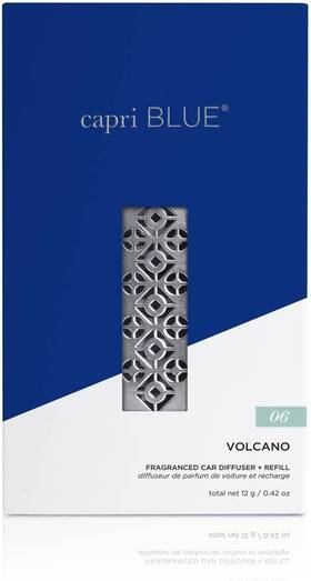 Cb-553-vol-r Capri Blue Volcano Fragranced Car Diffuser With Refills - White