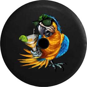 Caps Supply 694555337836 Jl Tire Cover Tropical Parrot Macaw Sunglass And Cocktail Fits Accessories