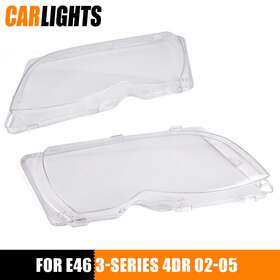 C-02hlc1101acl Carlights 2x Headlight Lense Clear Lens Cover L&r Fit For 02-05 Bmw E46 3-series 4-door
