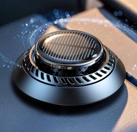 Ceeniu 650380612241 2024 New Ufo Car Air Freshener Solar Powered Auto Rotary Black Sealed