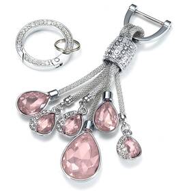 Chlsd 632770405725 Bling Crystal Keychain For Women With Rhinestones One Size 2 Pink