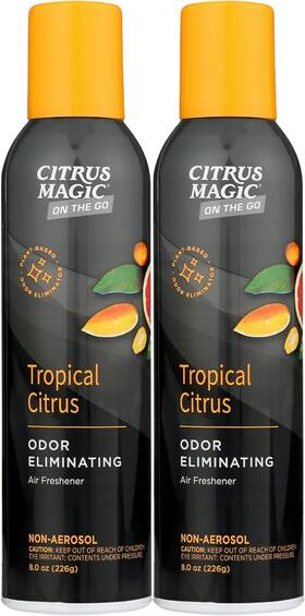 862173125 Citrus Magic On The Go Odor Eliminating Air Freshener Spray Tropical