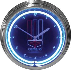 Ns100026 Classic Industries 15 Inch Camaro Red White And Blue Neon Clock