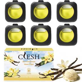 Tqmvanilla250417 Clesh Car Air Fresheners Vanilla 6-pack 4ml Each 0.14 Fl Oz Pack Of 6 Yellow