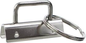 Cleverdelights 693892362433 1.5 Inch Key Fob Hardware Set With Rings - 100 Sets 1 Silver