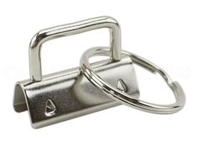 Cleverdelights 693892375730 100 Sets - 1.25 Inch Key Fob Hardware Set With 1 1/4 Silver