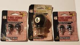 Cobbs 076027355515 Route 66 8 Ball Dash Dancer And License Fasteners Nostalgic Edition 1998 Nos