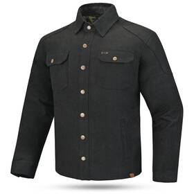 8115-0005-06 Cortech Rambler Wax Cotton Riding Shirt - Black Large