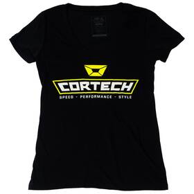 8909-1105-76 Cortech Logo Ss V Tee Black Womens Lrg