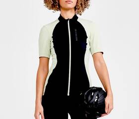 1910581-999811-l Craft Sportswear Short Sleeve Full Zip Cycling Jersey L - Black/celadon Green