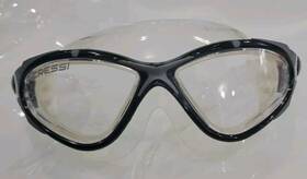 202641 Cressi Planet Clear Black Frame Swimming Goggles Adjustable Buckles Italy Made