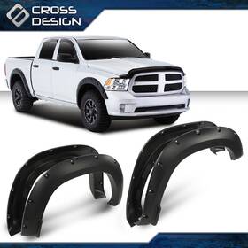 Ht-02rsa3725abk Crossdesign 4pcs Front And Rear Fender Flares Pocket Bolt Rivet Fit For 2019-2020 Ram 1500