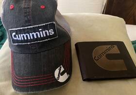 98756 Cummins Ball Cap And Leather Wallet Adjustable Hat Denim Trucker Mesh Diesel Gear