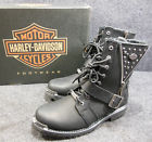 D87051 Harley Davidson Mindy Ladies Stud Zip Lace Buckle Motorcycle Boots