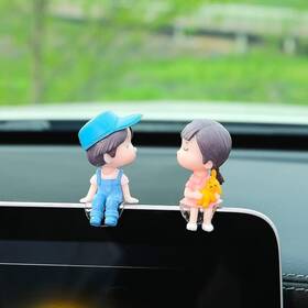 Dadhot 717981714580 Cute Car Decoration Lovely Couple Blue Hat No Balloons